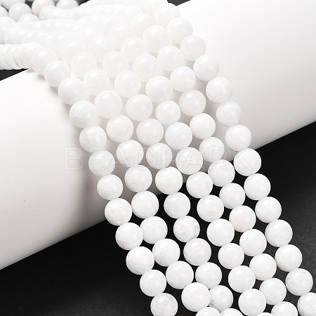 Natural White Jade Beads Strands GSR6mmC067-1