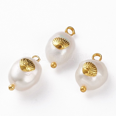 Natural Keshi Pearl Pendants X-PALLOY-JF00594-04-1