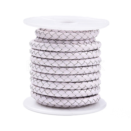 Braided Cowhide Leather Cord NWIR-N005-01R-3mm-1