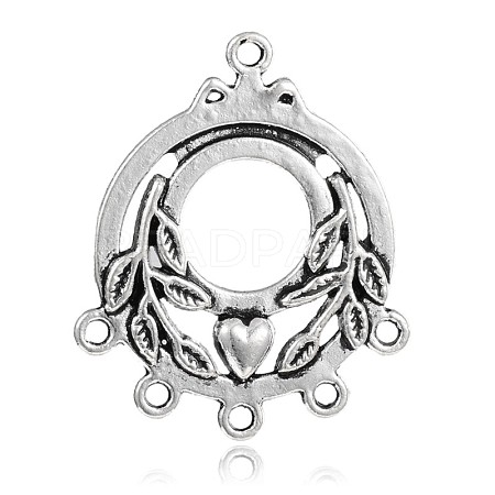 Flat Round Tibetan Style Alloy Chandelier Links PALLOY-M178-11-1