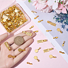 120Pcs 3 Styles Alloy Glue On Flat Pad Pendant Bails FIND-SP0005-11-3