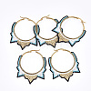 Handmade Japanese Seed Beads Hoop Earrings SEED-T002-45-1