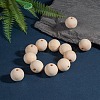 Unfinished Natural Wood Beads Spacer Craft Beads for DIY Macrame Rosary Jewelry X-WOOD-S651-25mm-LF-4