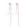 304 Stainless Steel Dangle Stud Earrings EJEW-G243-04-2