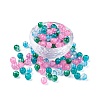 5 Colors Spray Painted & Baking Paint Crackle Glass Beads CCG-X0010-08-8mm-1
