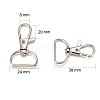Zinc Alloy Swivel D Rings Lobster Claw Clasps X-E341-8-3