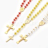 304 Stainless Steel Rosary Bead Necklaces NJEW-F240-03-2