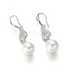 Shell Pearl Dangle Earrings EJEW-G263-12-2