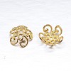 Real 18K Gold Plated 5-Petal 925 Sterling Silver Bead Caps STER-M100-01-2