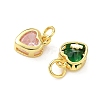Brass with Cubic Zirconia Pendants KK-I381-04G-2