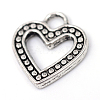 Tibetan Style Alloy Heart Charms TIBE-R309-10AS-RS-1