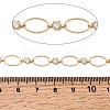 Handmade Brass Pave Clear Cubic Zirconia Oval Link Chains CHC-G027-02G-3