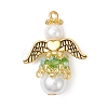 Pearlized Glass Pearl & Glass Pendants PALLOY-MZ00978-08-1