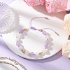 Natural Aquamarine & Rose Quartz & Amethyst Beads Braided Bead Bracelets for Women BJEW-JB12529-02-1