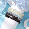 12 Constellation Natural Mixed Gemstone Chip Beaded Stretch Bracelets Sets for Women Men BJEW-JB10264-12-4