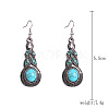 Bohemian Style Alloy Synthetic Turquoise Dangle Earrings FS-WG7654C-01-1