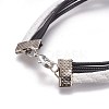 Waxed Polyester Cord Multi-strand Bracelets BJEW-JB03243-4