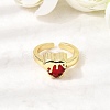 Glass Cuff Open Rings RJEW-P178-01B-G-1