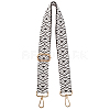 Two Tone Rhombus Pattern Polycotton Braided Adjustable Bag Handles FIND-WH0129-23A-1