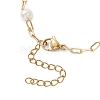 Natural Cultured Freshwater Pearl Beads & Brass Paperclip Chain Bracelet Making AJEW-JB01451-4