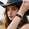 Alloy Cowhide Cord Bracelets for Women Men BJEW-WH20007-15C-6