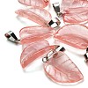 Cherry Quartz Glass Pendants G-B127-01P-07-1