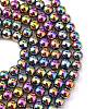Non-magnetic Synthetic Hematite Beads Strands G-S096-10mm-5-2