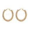 2 Pair 2 Color Round Brass Braided Bead Hoop Earrings EJEW-JE05080-5