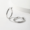 Vintage S925 Silver Hoop Earrings for Women Elegant Retro Minimalist Jewelry NK6073-1