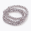 Electroplate Glass Beads Strands X-GLAA-K027-PL-A01-2