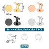 8Pcs 4 Colors 304 Stainless Steel Cuffinks STAS-UN0057-54-3