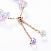 Sparkling Faceted Teardrop Glass Beads Slider Bracelets for Teen Girl Women BJEW-T016-07A-3