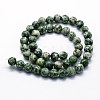 Natural Green Spot Jasper Beads Strands X-G-I199-30-4mm-2