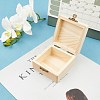 Unfinished Pine Wood Jewelry Box CON-WH0072-12-5