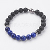 Natural Lava Rock Beads Bracelets BJEW-E326-13F-1