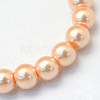 Baking Paint Pearlized Glass Pearl Round Bead Strands HY-Q330-8mm-18-2