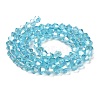 Transparent Electroplate Glass Beads Strands EGLA-A039-T6mm-B20-2