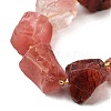 Raw Rough Cherry Quartz Glass Beads Strands G-Z087-B08-4