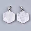 Natural Crackle Quartz Pendants G-T131-27F-2
