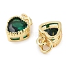 Real 18K Gold Plated Brass Inlaid Cubic Zirconia Charms ZIRC-L100-074G-07-2