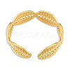 Ion Plating(IP) 304 Stainless Steel Shell Wrap Open Cuff Ring for Women RJEW-N038-102LG-3