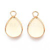 Brass Bezel Pendant Cabochon Settings KK-N276-02G-1