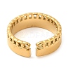 304 Stainless Steel Hollow Open Cuff Rings for Women STAS-D085-34G-3