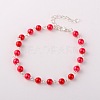 Trendy Glass Pearl Anklets AJEW-AN00035-2