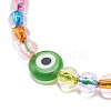 Acrylic Evil Eye & Round Lampwork Braided Bead Bracelet for Women BJEW-JB08379-02-4