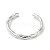 Non-Tarnish 304 Stainless Steel Bamboo Shape Open Cuff Ring for Men Women RJEW-I085-07P-2