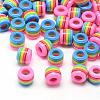 Opaque Stripe Resin European Beads RESI-S344-02-1