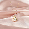 Shell Pearl Oval Pendant Necklaces NJEW-L125-008G-2