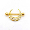 304 Stainless Steel Clear Cubic Zirconia Moon Nipple Rings WG994A5-16-1