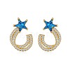 925 Sterling Silver Micro Pave Cubic Zirconia Stud Earrings for Women EJEW-P231-91G-1